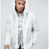 White Fur Men Hoodie