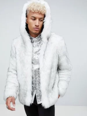 White Fur Men Hoodie