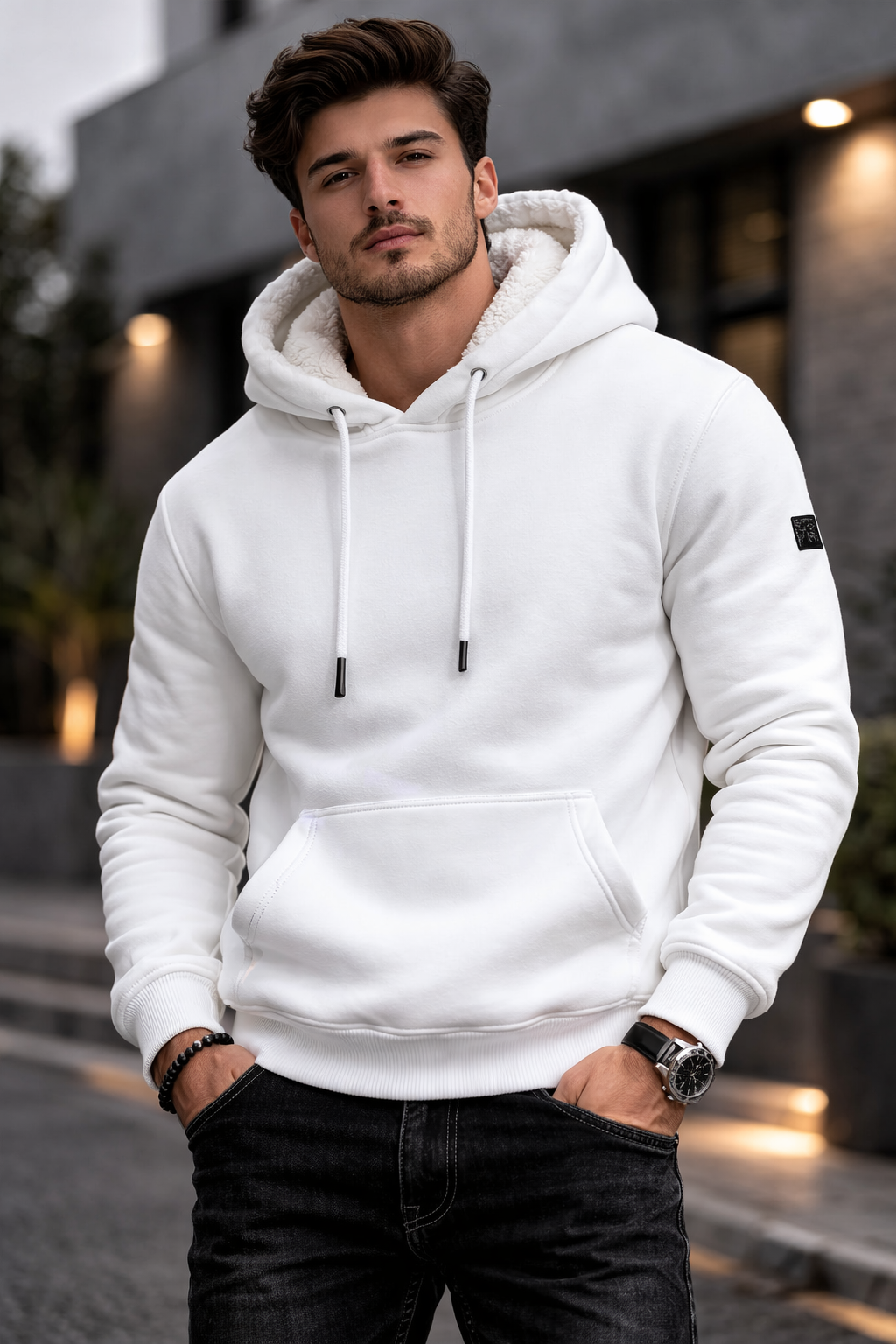 DunX White Fur Jacker For men